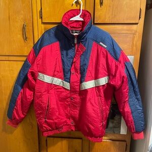 Descente Vintage Puffer Jacket in Red and Navy